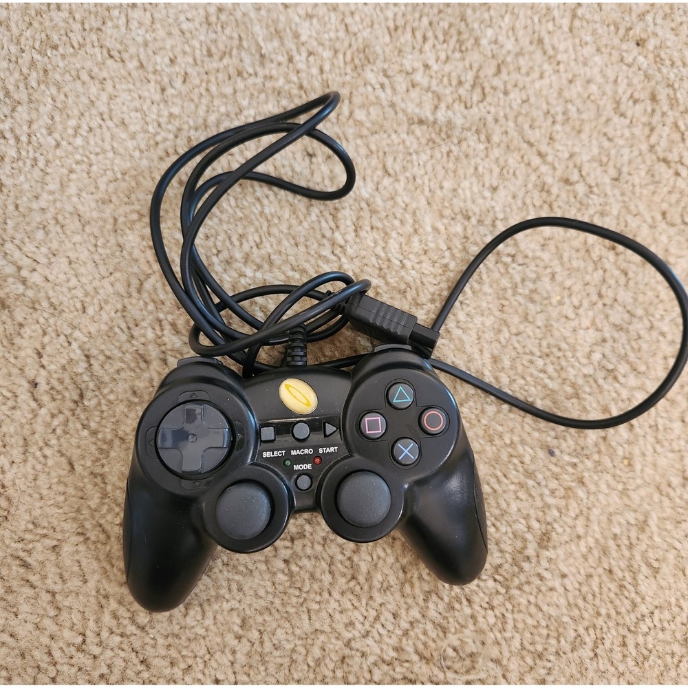 Datel Wired PS2 Game Controller Black Macro PS2004 Program Analog PlayStation 2